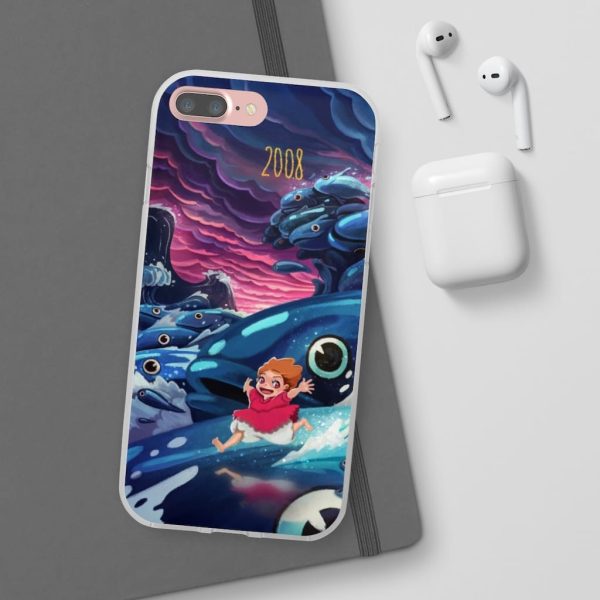 Ponyo Poster - Ponyo 2008 Illustration iPhone Cases-Accessories, Phone Case, ponyo, Ponyo Poster