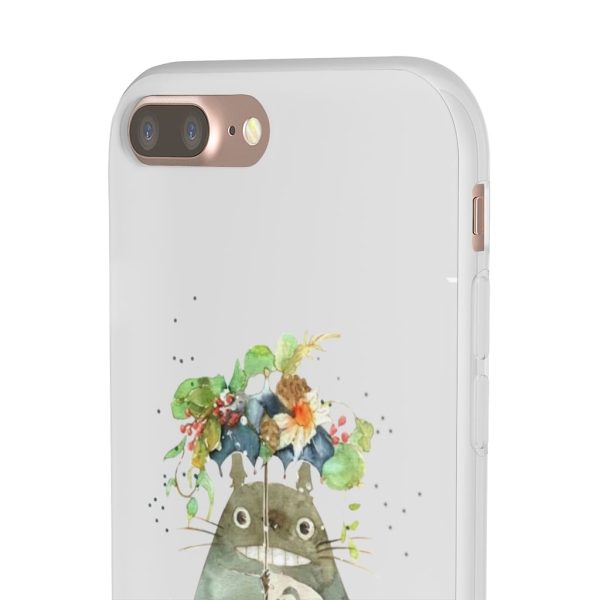 Dust Sprites Spirited Away - Totoro with Flower Umbrella iPhone Cases-Accessories, Dust Sprites Spirited Away, My Neighbor Totoro, Phone Case