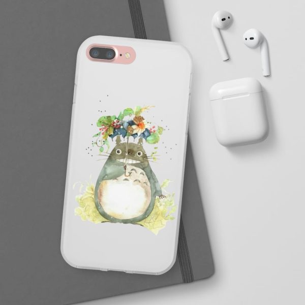 Dust Sprites Spirited Away - Totoro with Flower Umbrella iPhone Cases-Accessories, Dust Sprites Spirited Away, My Neighbor Totoro, Phone Case