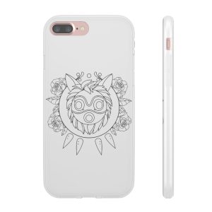 Studio Ghibli Films Princess Mononoke - Princess Mononoke Mask in Black and White iPhone Cases-Accessories, Phone Case, princess mononoke, Studio Ghibli Films Princess Mononoke