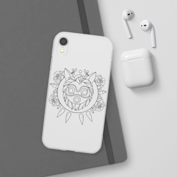 Studio Ghibli Films Princess Mononoke - Princess Mononoke Mask in Black and White iPhone Cases-Accessories, Phone Case, princess mononoke, Studio Ghibli Films Princess Mononoke