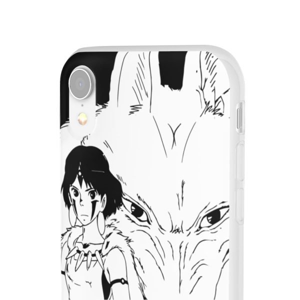 Princess Mononoke In Theaters - Princess Mononoke Black & White iPhone Cases-Phone Case, princess mononoke, Princess Mononoke In Theaters