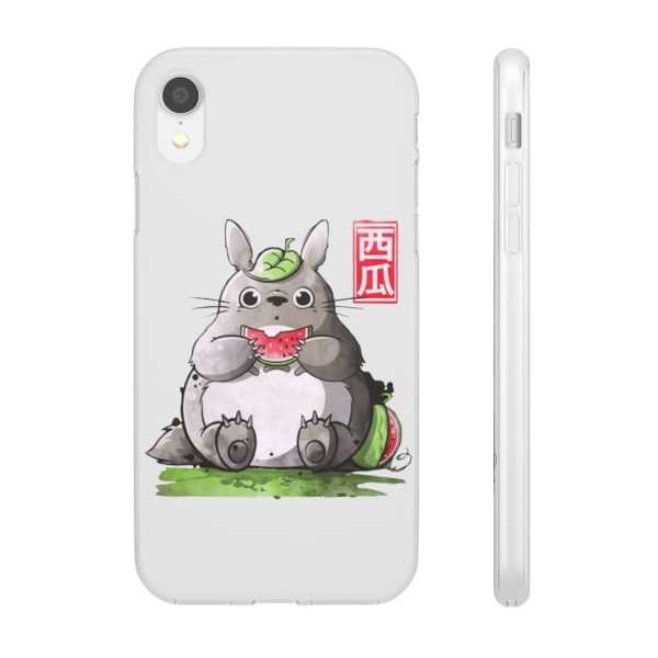 Japanese Totoro Plush - Totoro and Watermelon iPhone Cases-Accessories, Japanese Totoro Plush, My Neighbor Totoro, Phone Case