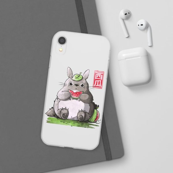 Japanese Totoro Plush - Totoro and Watermelon iPhone Cases-Accessories, Japanese Totoro Plush, My Neighbor Totoro, Phone Case