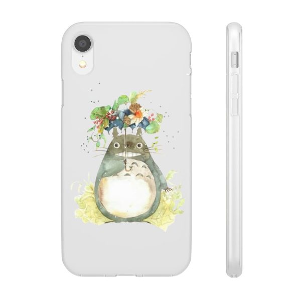 Dust Sprites Spirited Away - Totoro with Flower Umbrella iPhone Cases-Accessories, Dust Sprites Spirited Away, My Neighbor Totoro, Phone Case