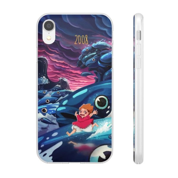 Ponyo Poster - Ponyo 2008 Illustration iPhone Cases-Accessories, Phone Case, ponyo, Ponyo Poster