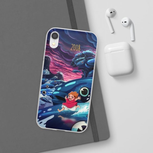 Ponyo Poster - Ponyo 2008 Illustration iPhone Cases-Accessories, Phone Case, ponyo, Ponyo Poster