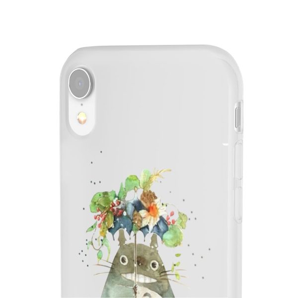 Dust Sprites Spirited Away - Totoro with Flower Umbrella iPhone Cases-Accessories, Dust Sprites Spirited Away, My Neighbor Totoro, Phone Case