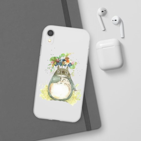 Dust Sprites Spirited Away - Totoro with Flower Umbrella iPhone Cases-Accessories, Dust Sprites Spirited Away, My Neighbor Totoro, Phone Case