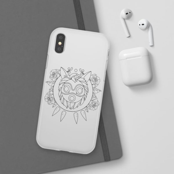 Studio Ghibli Films Princess Mononoke - Princess Mononoke Mask in Black and White iPhone Cases-Accessories, Phone Case, princess mononoke, Studio Ghibli Films Princess Mononoke