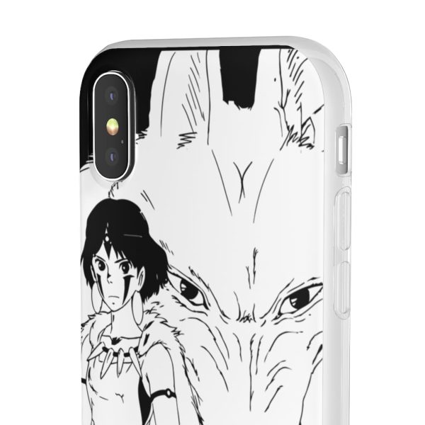 Princess Mononoke In Theaters - Princess Mononoke Black & White iPhone Cases-Phone Case, princess mononoke, Princess Mononoke In Theaters