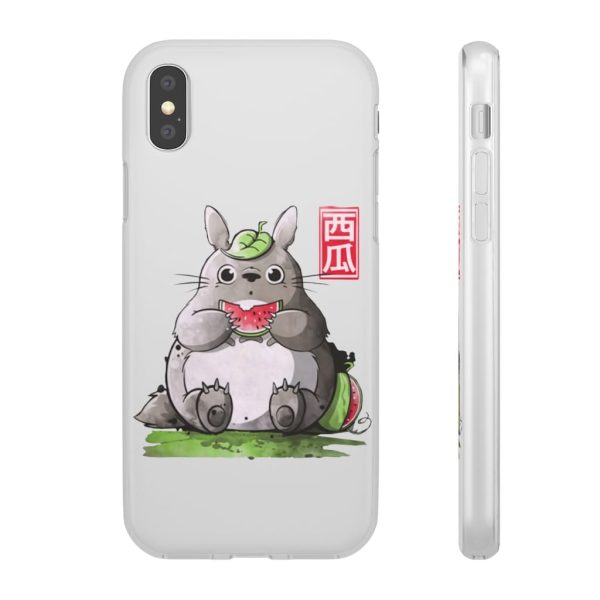 Japanese Totoro Plush - Totoro and Watermelon iPhone Cases-Accessories, Japanese Totoro Plush, My Neighbor Totoro, Phone Case