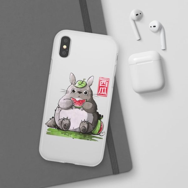 Japanese Totoro Plush - Totoro and Watermelon iPhone Cases-Accessories, Japanese Totoro Plush, My Neighbor Totoro, Phone Case