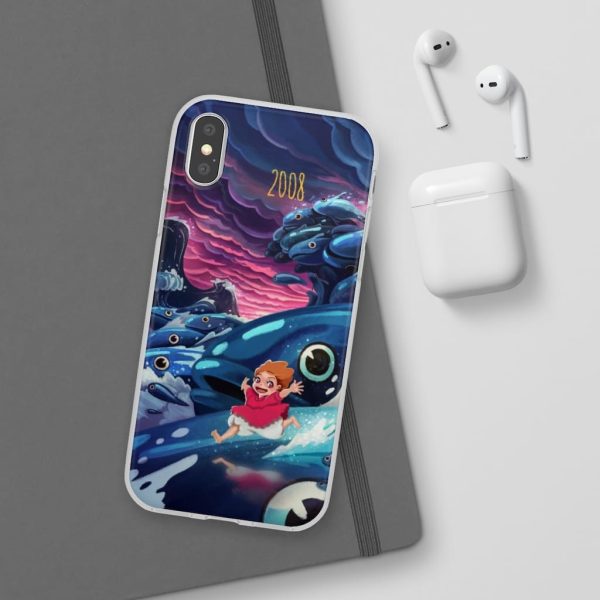 Ponyo Poster - Ponyo 2008 Illustration iPhone Cases-Accessories, Phone Case, ponyo, Ponyo Poster