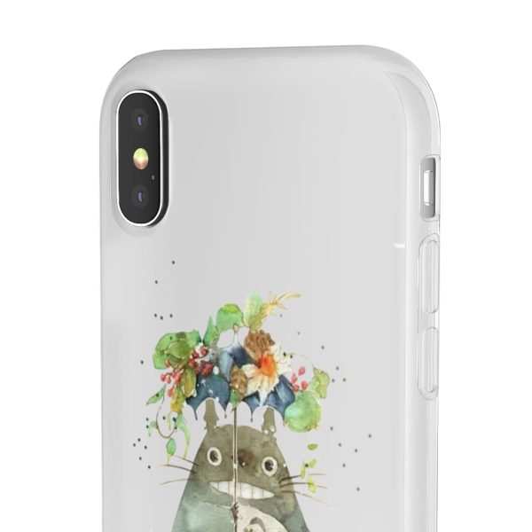 Dust Sprites Spirited Away - Totoro with Flower Umbrella iPhone Cases-Accessories, Dust Sprites Spirited Away, My Neighbor Totoro, Phone Case