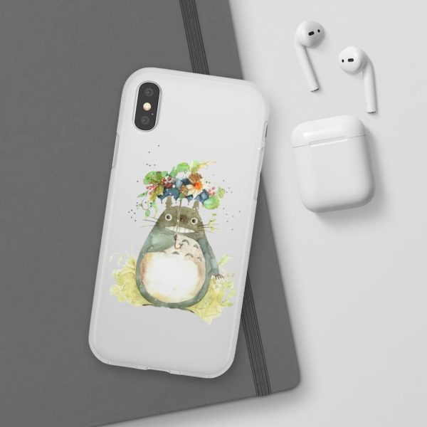 Dust Sprites Spirited Away - Totoro with Flower Umbrella iPhone Cases-Accessories, Dust Sprites Spirited Away, My Neighbor Totoro, Phone Case