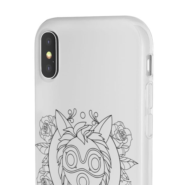 Studio Ghibli Films Princess Mononoke - Princess Mononoke Mask in Black and White iPhone Cases-Accessories, Phone Case, princess mononoke, Studio Ghibli Films Princess Mononoke