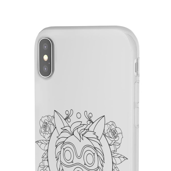 Studio Ghibli Films Princess Mononoke - Princess Mononoke Mask in Black and White iPhone Cases-Accessories, Phone Case, princess mononoke, Studio Ghibli Films Princess Mononoke