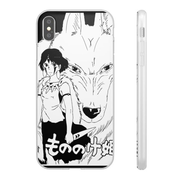 Princess Mononoke In Theaters - Princess Mononoke Black & White iPhone Cases-Phone Case, princess mononoke, Princess Mononoke In Theaters