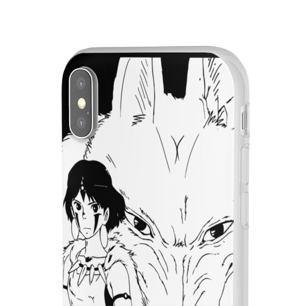 Princess Mononoke In Theaters - Princess Mononoke Black & White iPhone Cases-Phone Case, princess mononoke, Princess Mononoke In Theaters