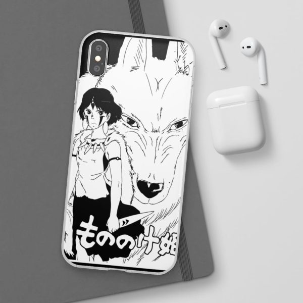 Princess Mononoke In Theaters - Princess Mononoke Black & White iPhone Cases-Phone Case, princess mononoke, Princess Mononoke In Theaters