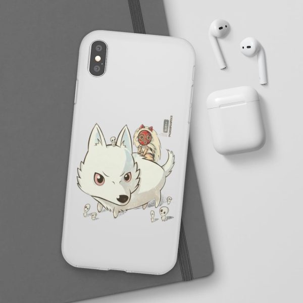 Forest Spirits Princess Mononoke - Princess Mononoke and The Wolf Cute Chibi Version iPhone Cases-Accessories, Forest Spirits Princess Mononoke, Phone Case, princess mononoke