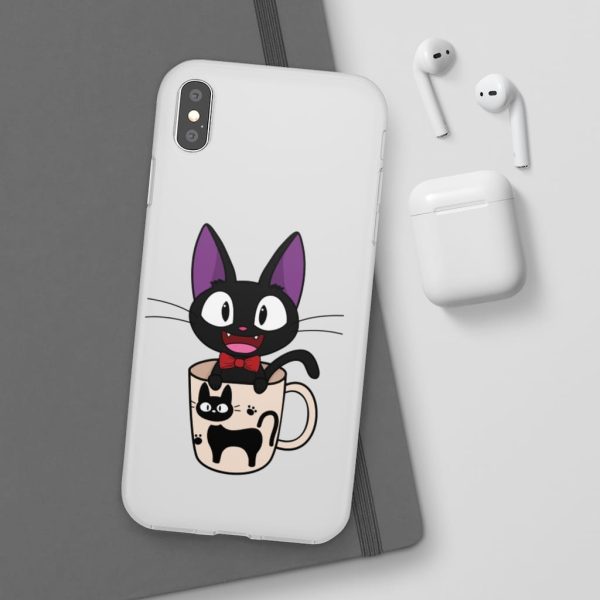 Figures Set Ghibli Ga Ippai Yubin Ningyou Kiki's Delivery Service - Jiji in the Cat Cup iPhone Cases-Accessories, Figures Set Ghibli Ga Ippai Yubin Ningyou Kiki's Delivery Service, Kiki's Delivery Service, Phone Case