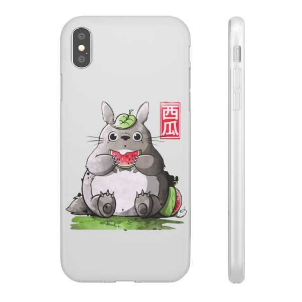 Japanese Totoro Plush - Totoro and Watermelon iPhone Cases-Accessories, Japanese Totoro Plush, My Neighbor Totoro, Phone Case