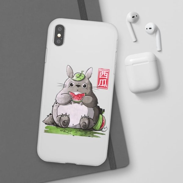 Japanese Totoro Plush - Totoro and Watermelon iPhone Cases-Accessories, Japanese Totoro Plush, My Neighbor Totoro, Phone Case