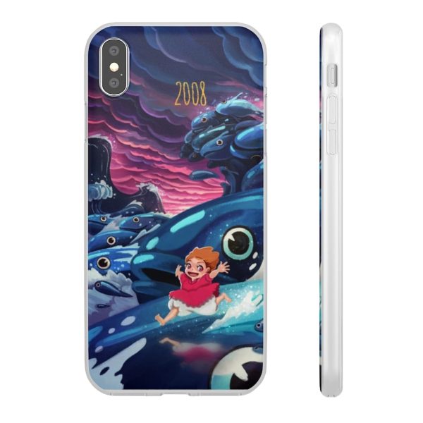 Ponyo Poster - Ponyo 2008 Illustration iPhone Cases-Accessories, Phone Case, ponyo, Ponyo Poster