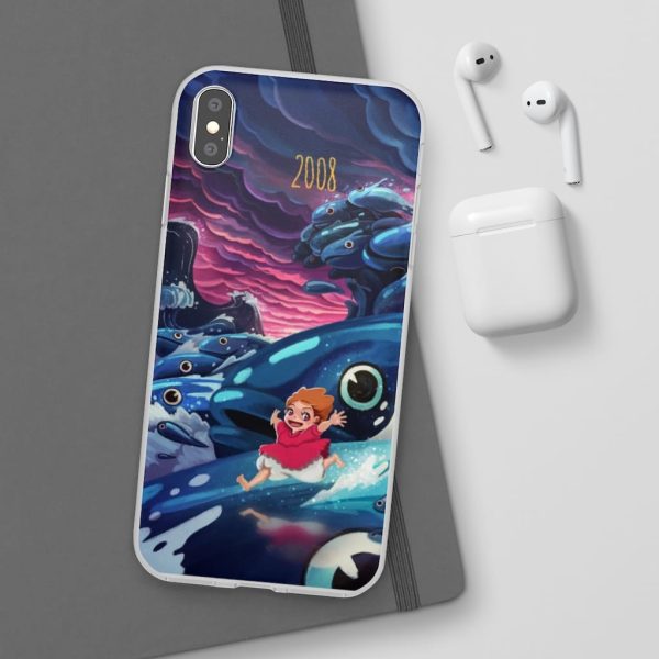 Ponyo Poster - Ponyo 2008 Illustration iPhone Cases-Accessories, Phone Case, ponyo, Ponyo Poster