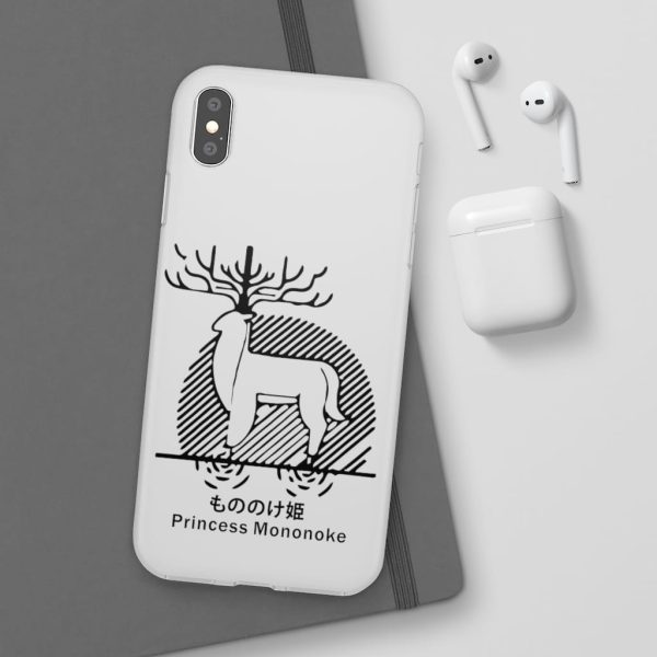 Princess Mononoke Mononoke Hime - Princess Mononoke – Shishigami Line Art iPhone Cases-Accessories, Phone Case, princess mononoke, Princess Mononoke Mononoke Hime