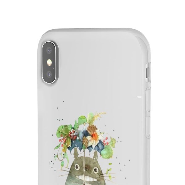 Dust Sprites Spirited Away - Totoro with Flower Umbrella iPhone Cases-Accessories, Dust Sprites Spirited Away, My Neighbor Totoro, Phone Case