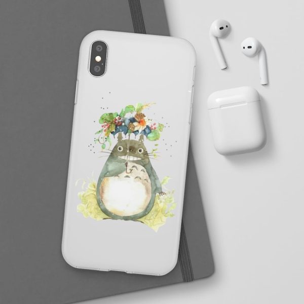 Dust Sprites Spirited Away - Totoro with Flower Umbrella iPhone Cases-Accessories, Dust Sprites Spirited Away, My Neighbor Totoro, Phone Case