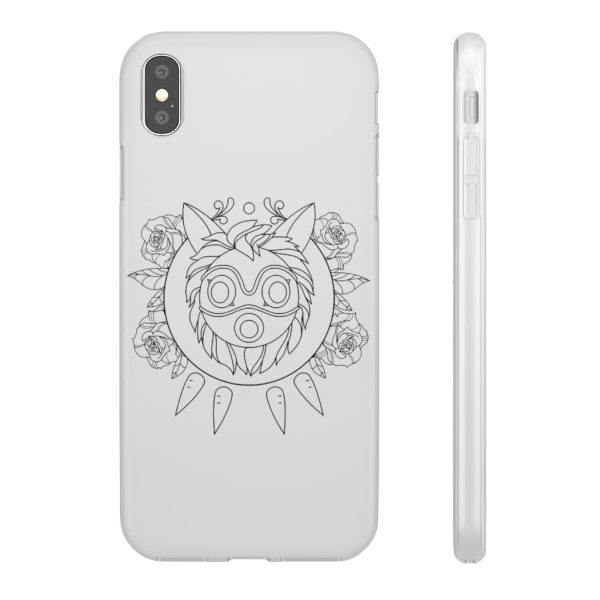 Studio Ghibli Films Princess Mononoke - Princess Mononoke Mask in Black and White iPhone Cases-Accessories, Phone Case, princess mononoke, Studio Ghibli Films Princess Mononoke