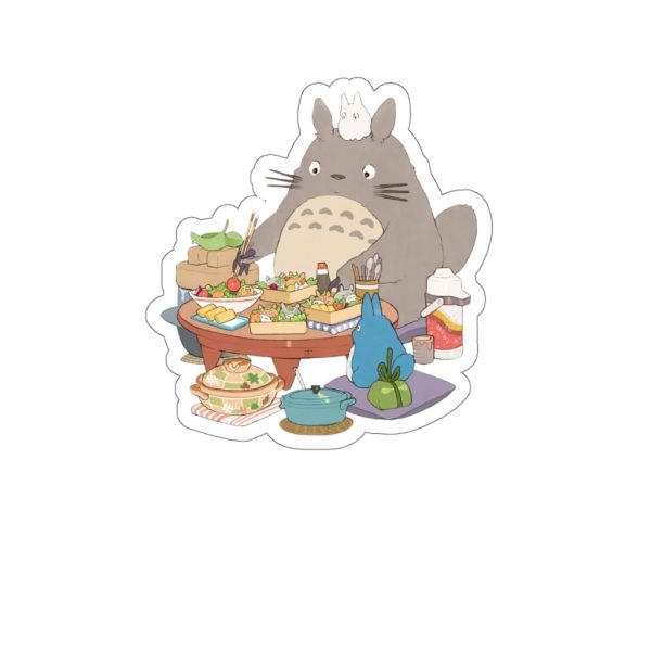 Totoro Japanese Restaurant - Totoro Family Lunching Stickers-House Decor, My Neighbor Totoro, Totoro Japanese Restaurant