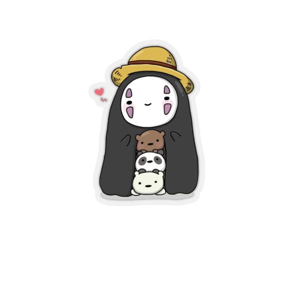 Spirited Away Haku - Kaonashi No Face Wearing a Hat Stickers-House Decor, kaonashi, no face, Spirited Away, Spirited Away Haku