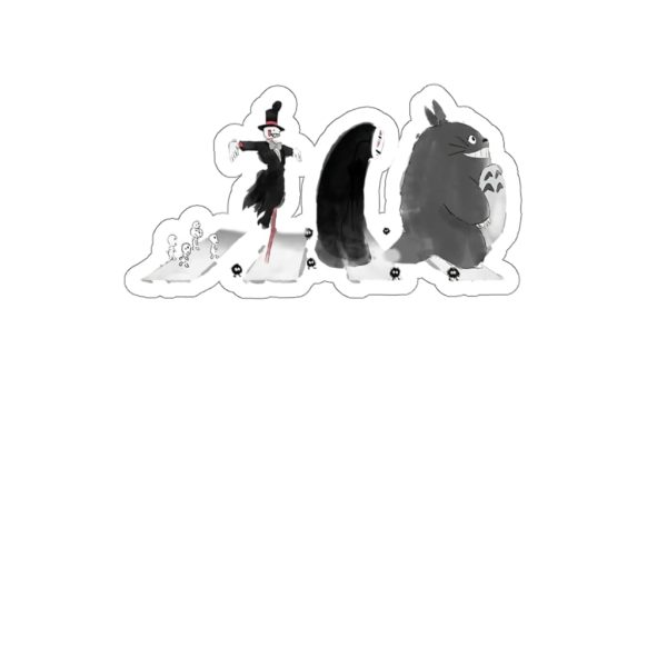 Soot Balls Totoro - The Ghibli Beatles Crosswalk Stickers-Howl's Moving Castle, kaonashi, My Neighbor Totoro, no face, Soot Balls Totoro, Spirited Away