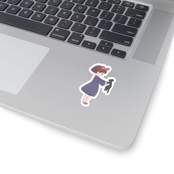 Kiki's Delivery Service Book - Kiki Hugging Jiji Stickers-House Decor, Kiki's Delivery Service, Kiki's Delivery Service Book