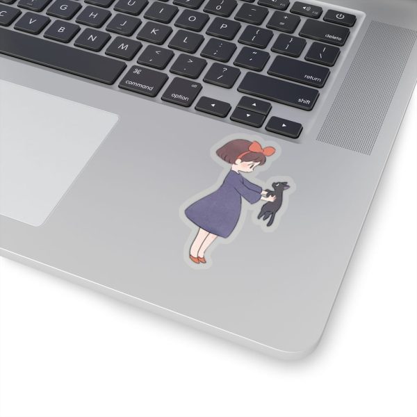 Kiki's Delivery Service Book - Kiki Hugging Jiji Stickers-House Decor, Kiki's Delivery Service, Kiki's Delivery Service Book