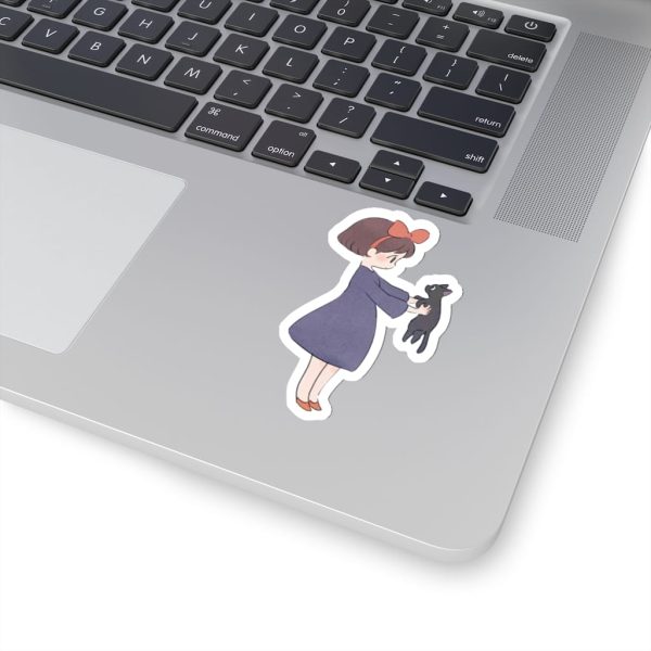 Kiki's Delivery Service Book - Kiki Hugging Jiji Stickers-House Decor, Kiki's Delivery Service, Kiki's Delivery Service Book