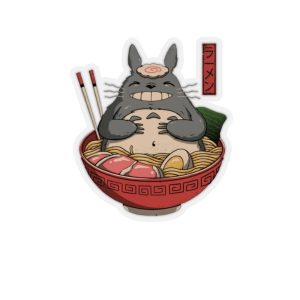 My Neighbor Totoro Cast - Totoro in the Ramen Bowl Stickers-House Decor, My Neighbor Totoro, My Neighbor Totoro Cast