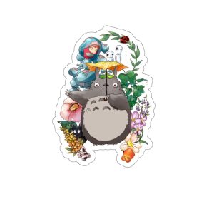 Totoro Umbrella and Friends Stickers-House Decor, My Neighbor Totoro