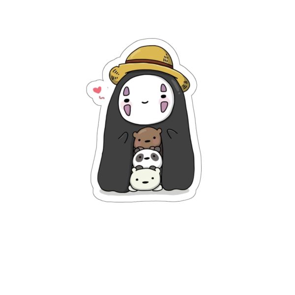 Spirited Away Haku - Kaonashi No Face Wearing a Hat Stickers-House Decor, kaonashi, no face, Spirited Away, Spirited Away Haku