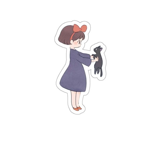 Kiki's Delivery Service Book - Kiki Hugging Jiji Stickers-House Decor, Kiki's Delivery Service, Kiki's Delivery Service Book