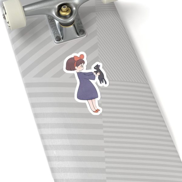 Kiki's Delivery Service Book - Kiki Hugging Jiji Stickers-House Decor, Kiki's Delivery Service, Kiki's Delivery Service Book