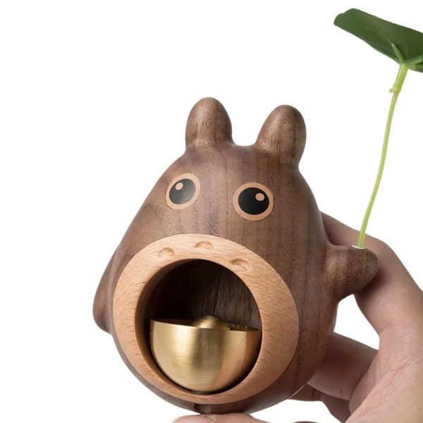 Soot Balls Totoro - Totoro Handcrafted Black Walnut Doorbell-House Decor, My Neighbor Totoro, Soot Balls Totoro, Toy Figure