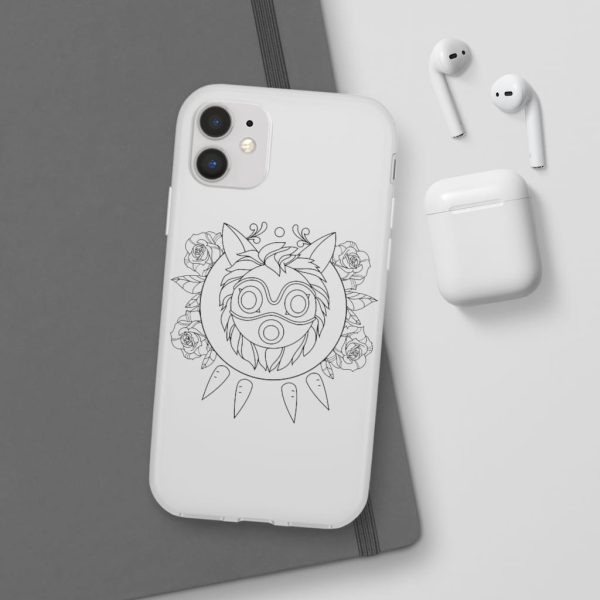 Studio Ghibli Films Princess Mononoke - Princess Mononoke Mask in Black and White iPhone Cases-Accessories, Phone Case, princess mononoke, Studio Ghibli Films Princess Mononoke