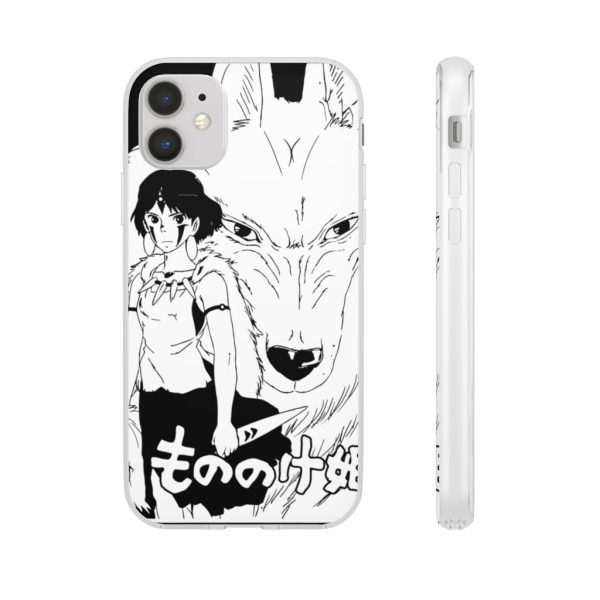 Princess Mononoke In Theaters - Princess Mononoke Black & White iPhone Cases-Phone Case, princess mononoke, Princess Mononoke In Theaters