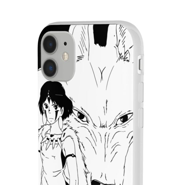 Princess Mononoke In Theaters - Princess Mononoke Black & White iPhone Cases-Phone Case, princess mononoke, Princess Mononoke In Theaters